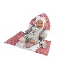 Lelle zīdainis Mimi 42 cm (spilvens, raud, runā, ar mānekli, mīkstais ķermenis) Spānija LL74136